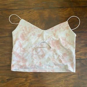 Seamless Cutout Cami Crop Pink Tye Dye Abercrombie & Fitch Size Medium M tie